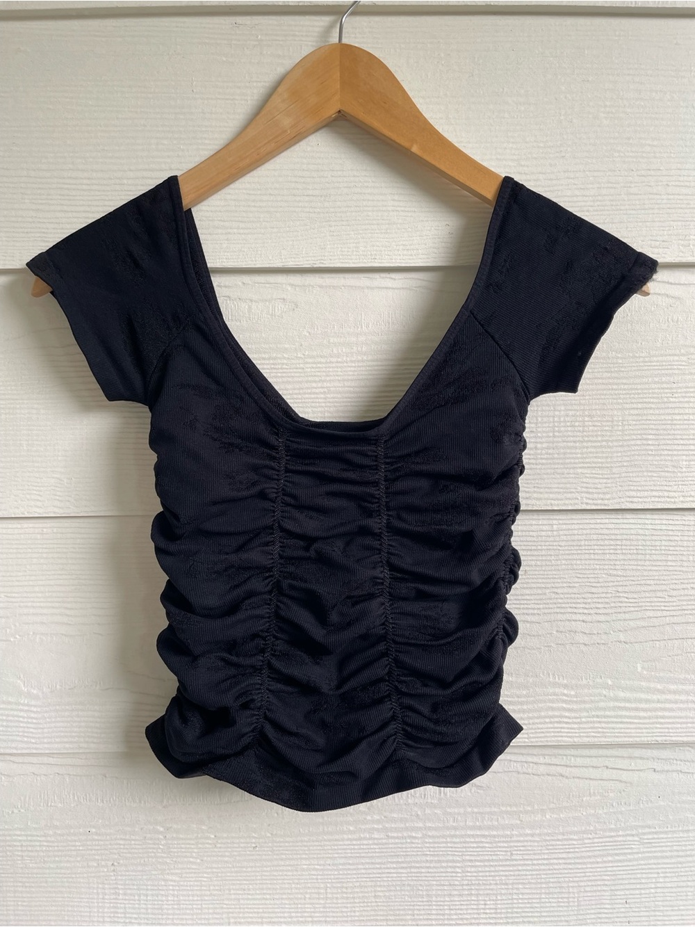 Free People Coquette Srunch Top  X-Small Black Babydoll Fairy Festival Y2K Cowl